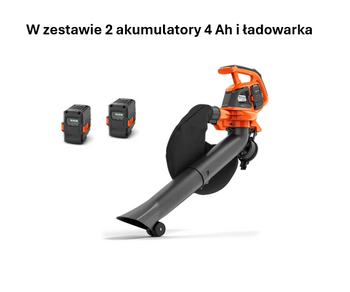 Husqvarna 120iBV Dmuchawa-Odkurzacz do liści-zestaw z akumulatorem 2x4Ah.
